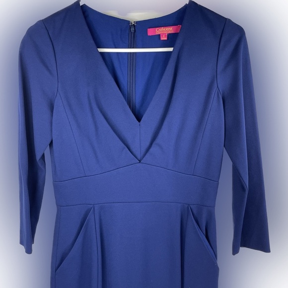 Catherine Malandrino Blue V-Neck Dress Size 2 - Picture 4 of 15